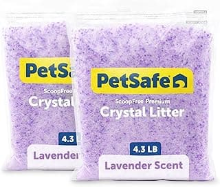 PetSafe ScoopFree Premium Crystal Cat Litter - Outperforms Clay Litter - Refill Packs - Reusable Tray Compatible - Lavender Scent - 4.3 lb Bags - 2 Pack