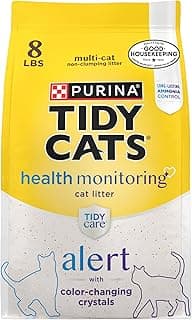 Purina Tidy Cats Tidy Care Alert Cat Health Monitoring Non Clumping Cat Litter with Silica Crystals - 8 Pound (Pack of 1)