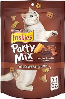 Purina Friskies Cat Treats, Party Mix Wild West Crunch - (Pack of 10) 2.1 oz. Pouches