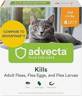 Advecta Plus Topical Flea Treatment for Cats and Kittens, Flea Prevention and Control, Small & Large, Fast-Acting Waterproof Drops, 4-Month Supply