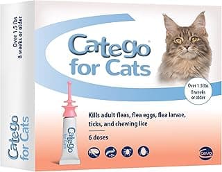 Catego for Cats Flea and Tick Treatment & Prevention (Over 1.5 lbs) 6-Month Supply