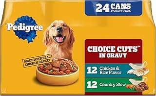 Pedigree Wet Dog Food, Choice Cuts Adult Canned Dog Food, Country Stew & Chicken and Rice Multipack, 13.2 oz. Cans, 24 Count
