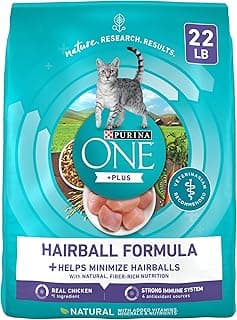 Purina ONE Natural Cat Food for Hairball Control, +PLUS Hairball Formula - 22 lb. Bag
