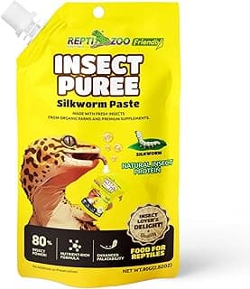 Crested Gecko Food, Silkworm Paste Reptile Food Made with Fresh Insects Gecko Food Complete Diet 2.82oz