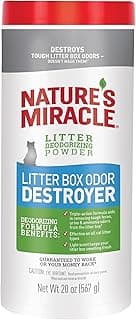 Nature's Miracle Litter Box Deodorizer, 20 Ounces, Litter Deodorizing Powder, Cat Odor Control Formula