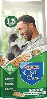 Purina Cat Chow Indoor Healthy Weight and Hairball Dry Cat Food With Chicken - (Pack of 4) 3.15 lb. Bags