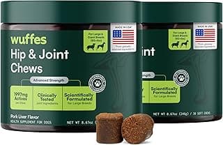 Wuffes Chewable Dog Hip & Joint Supplement - Glucosamine & Chondroitin Chews - Dog Joint Supplements & Vitamins - Extended Joint Care (Large Breed (Over 65 lbs), 60 Chews (Pack of 2))