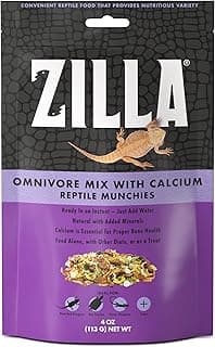 Zilla Reptile Munchies, Omnivore Mix with Calcium 4 oz.