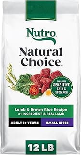 Nutro Natural Choice Small Bites Dry Dog Food, Adult Dog Food Dry Lamb and Brown Rice Recipe, 12 lbs.