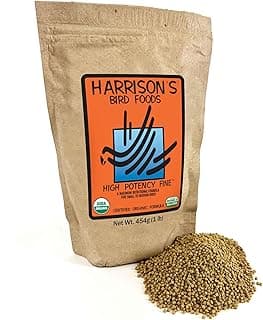 Harrison's Bird Foods High Potency Fine - Certified Organic, Non GMO Formula for Small to Medium Birds - Human Grade Pellets for Molting, Recovering & Weaning Chicks with Balanced Nutrition (1lb)