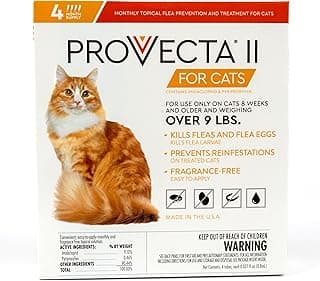 Provecta® II for Large Cats (Over 9 lbs) Flea and Tick Topical Treatment, 4-Month Supply