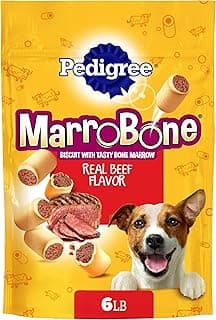 Pedigree Dry Dog Treats MarroBone, Real Beef Flavor, Bone Marrow Dog Treats, 6 lb. Bag (Pack of 1)