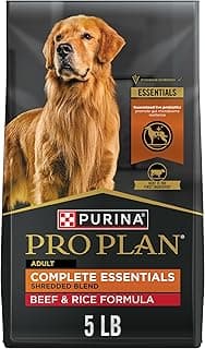 Purina Pro Plan Complete Essentials Shredded Blend Beef and Rice Dog Food Dry Formula with Probiotics for Dogs - 5 lb. Bag