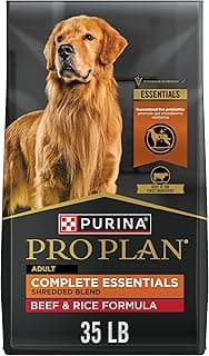 Purina Pro Plan Complete Essentials Shredded Blend Beef and Rice Dog Food Dry Formula with Probiotics for Dogs - 35 lb. Bag
