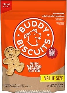 Buddy Biscuits Crunchy Dog Treats, Peanut Butter, 3.5 lbs. Bag