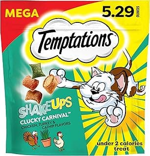 Temptations Cat Treat ShakeUps, Crunchy and Soft Cat Treats, Clucky Carnival, 5.29 oz. Pouch