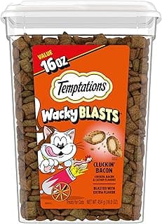 Temptations Wacky Blasts Cat Treats, Cluckin’ Bacon Flavor, 16 oz. Pouch