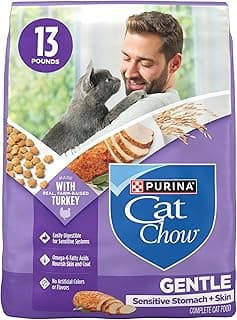 Purina Cat Chow Gentle Sensitive Stomach and Skin Dry Cat Food with Turkey - 13 lb. Bag