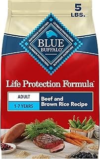 Blue Buffalo Life Protection Formula Beef & Brown Rice Adult Dry Dog Food, Supports Immunity with Antioxidant-Rich LifeSource Bits, Promotes Healthy Muscle Development, Skin & Coat Health, 5 lbs.