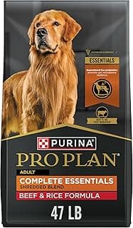 Purina Pro Plan Complete Essentials Shredded Blend Beef and Rice Dog Food Dry Formula with Probiotics for Dogs - 47 lb. Bag