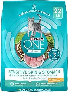 Purina ONE Sensitive Stomach, Sensitive Skin, Natural Dry Cat Food, +Plus Sensitive Skin and Stomach Formula - 22 lb. Bag