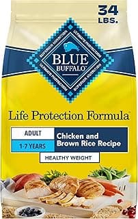 Blue Buffalo Life Protection Formula Healthy Weight Adult Dry Dog Food, Chicken & Brown Rice, Supports Immunity with Antioxidant-Rich LifeSource Bits, Promotes Lean Muscles & Weight Control, 34 lbs.