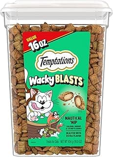 Temptations Wacky Blasts Cat Treats, Nautical Nip’ Flavor, 16 oz. Tub