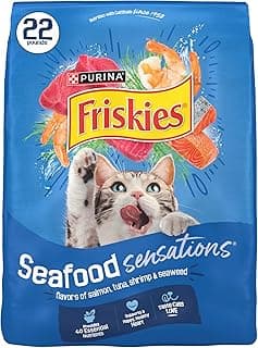 Purina Friskies Dry Cat Food Seafood Sensations With Salmon, Tuna, and Shrimp Flavors - 22 lb. Bag