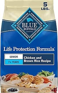 Blue Buffalo Life Protection Formula Chicken & Brown Rice Senior Dry Dog Food, Supports Immunity with Antioxidant-Rich LifeSource Bits, Promotes Healthy Muscle Development, Skin & Coat Health, 5 lbs.