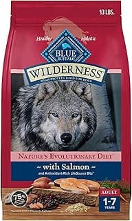 Blue Buffalo Wilderness Natural High-Protein Dry Food for Adult Dogs, Salmon Recipe, 13-lb. Bag