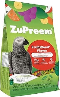 ZuPreem FruitBlend Bird Pellets, Daily Bird Food for Parrot, Conure, Caique, African Grey, Eclectus, Small Cockatoo, Core Nutrition for Medium Large Birds, Parrot Food (ML, 3.5 lbs)