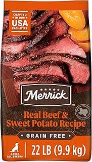 Merrick Premium Grain Free Dry Adult Dog Food, Wholesome And Natural Kibble, Real Texas Beef And Sweet Potato - 22.0 lb. Bag