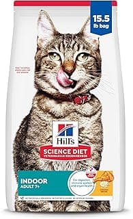 Hill's Science Diet Adult 7+ Indoor Dry Cat Food, Chicken, 15.5 lb. Bag