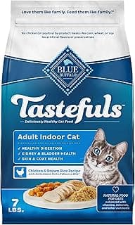 Blue Buffalo Tastefuls Natural Dry Food for Adult Indoor Cats, Chicken & Brown Rice Recipe, 7-lb. Bag
