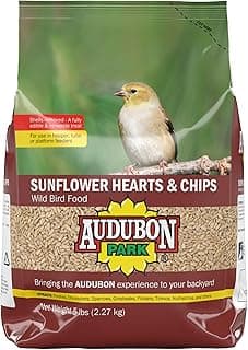 Audubon Park Sunflower Hearts & Chips Wild Bird Food, No Mess Sunflower Seeds for Birds, 5-Pound Bag