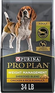 Purina Pro Plan Weight Management Dog Food Dry, Shredded Blend Chicken and Rice Formula - 34 lb. Bag