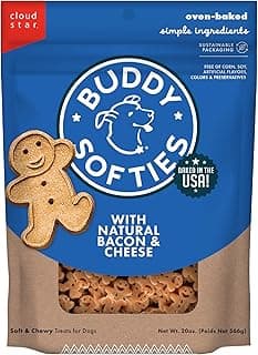 Buddy Biscuits Softies Soft & Chewy Dog Treats, Bacon & Cheese, 20 oz. Pouch