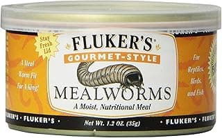 Fluker's Gourmet Mealworms, Canned Food for Reptiles, Fish, Birds and Small Animals, 1.23 oz
