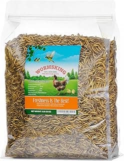WORMSKING 2LB Dried Mealworms for Poultry, Wild Birds,Tasty Bird Food,Great Bird Watching Gift