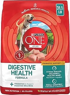 Purina One Plus Digestive Health Formula Dry Dog Food Natural with Added Vitamins, Minerals and Nutrients - 31.1 Lb. Bag