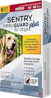 Sentry Fiproguard Plus for Dogs, Flea and Tick Prevention for Dogs (45-88 Pounds), Includes 6 Month Supply of Topical Flea Treatments