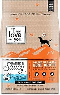 I AND LOVE AND YOU Baked and Saucy Dry Dog Food - Chicken + Sweet Potato - Prebiotic + Probiotic, Real Meat, Grain Free, No Fillers, 10.25lb Bag