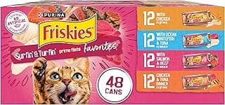 Purina Friskies Gravy Wet Cat Food Variety Pack, Surfin’ and Turfin’ Prime Filets Favorites - 48 ct. Can