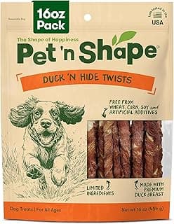Pet 'n Shape Duck 'n Hide Twists - Duck Wrapped Rawhide Natural Dog Treats, Small, 1 Pound (Pack of 1)