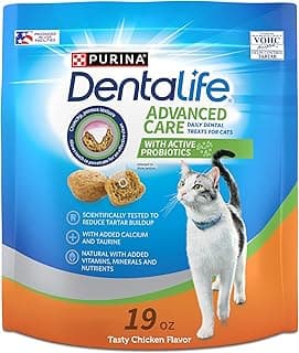 Purina DentaLife Made in USA Facilities Cat Dental Treats, Tasty Chicken Flavor - 19 oz. Pouch