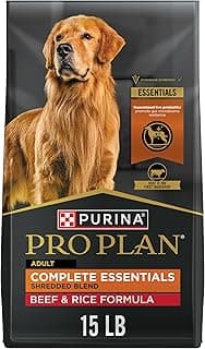 Purina Pro Plan Complete Essentials Shredded Blend Beef and Rice Dog Food Dry Formula with Probiotics for Dogs - 15 lb. Bag