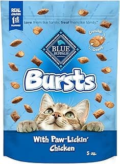 Blue Buffalo Bursts Crunchy & Creamy Cat Treats, Great for Training, Paw-Lickin' Chicken, 5-oz Bag