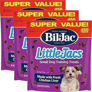 Bil-Jac Little-Jacs Small Dog Training Treats | Soft Chicken Liver Recipe | 16 oz (3-Pack)
