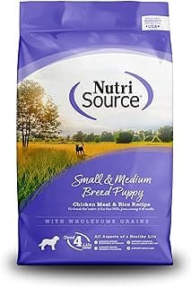 NutriSource Puppy Food for Small and Medium Breeds, Chicken Meal and Rice, 26LB
