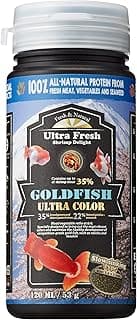 Ultra Fresh Sinking Goldfish Food, Color Enhancing, Balanced Diet, All Natural Ingredients, Clear Water Formula, Slow Sinking Gold Fish Pellets, Goldfish Ultra Color 1.87 oz